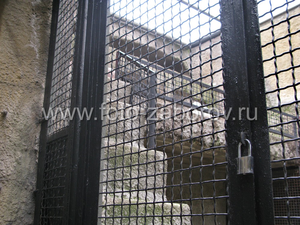 Фото Вольеры Московского зоопарка. Сетка-рабица в металлических каркасных рамах - грань,