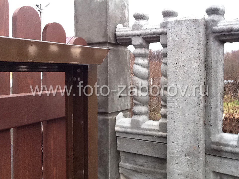 Фото Дыхание осени: установка деревянного забора с откатными воротами на пороге наступающих